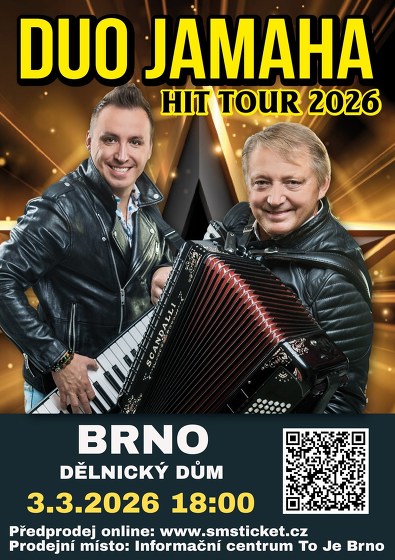 Plakát události Koncert DUO JAMAHA - HIT TOUR 2026 - Brno