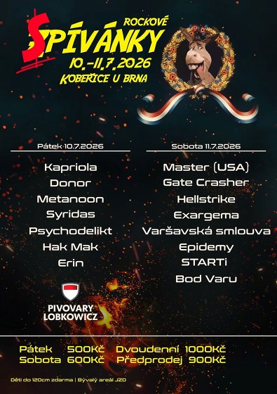 Plakát události Rockové zpívánky Kobeřice u Brna