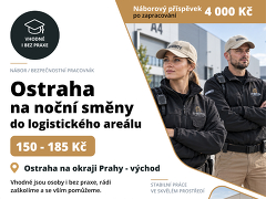 A-ROYAL Service nabízí práci na pozici Ostraha na noční směny do logistického areálu na Praze - východ v obci Modletice
