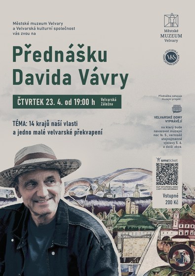 Plakát události David Vávra - 14 krajů naší vlasti a 1 velvarské překvapení