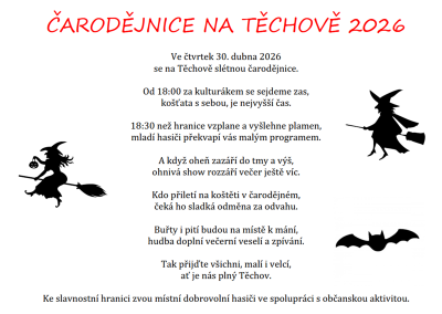 Plakát události Čarodějnice na Těchově