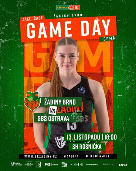 Plakát události Chance ŽBL: Žabiny Brno - SBŠ Ostrava