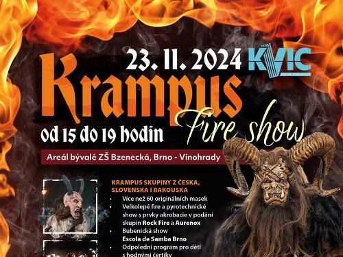 Plakát události Krampus Fire Show Brno - Vinohrady