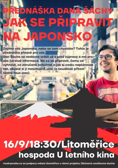 Plakát události Přednáška Dana Šáchy - Jak se připravit na Japonsko