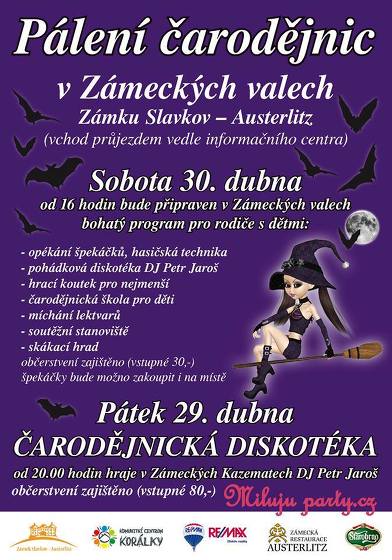 Plakát události Pálení čarodějnic v Zámeckých valech