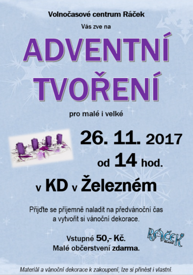Plakát události Adventní tvoření