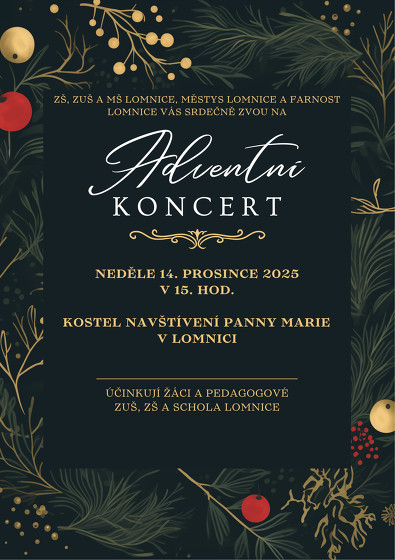 Plakát události Adventní koncert Lomnice 14.12.2025