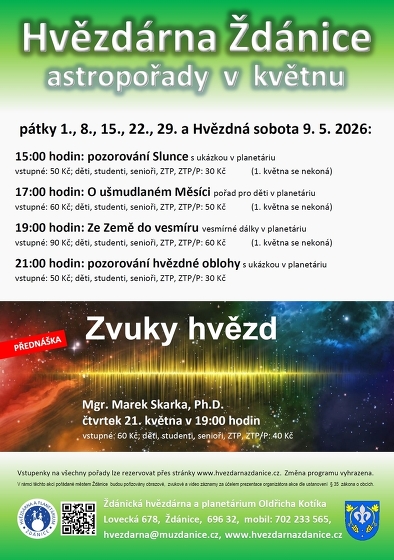 Plakát události Hvězdárna Ždánice: astropořady v květnu