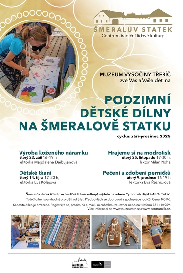 Plakát události Podzimní dětské dílny na Šmeralově statku