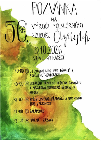 Plakát události Výročí folklorního souboru Čtyilistek