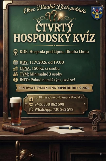 Plakát události Čtvrtý hospodský kvíz