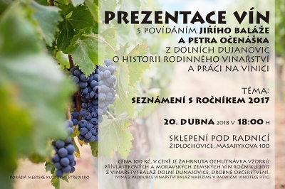 Plakát události Prezentace vín z Dolních Dunajovic s povídáním