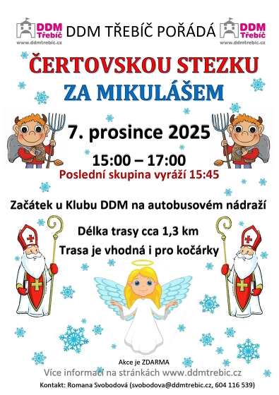 Plakát události Čertovská stezka za mikulášem