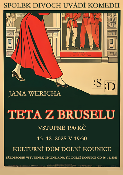 Plakát události Divadelní představení: Teta z Bruselu