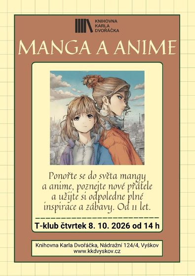 Plakát události Manga a anime v knihovně