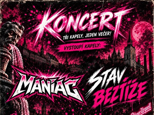 Plakát události MANIAC @ RED HOT CHILI BUDWEIS (RHCP REVIVAL) @ STAV BEZTÍŽE