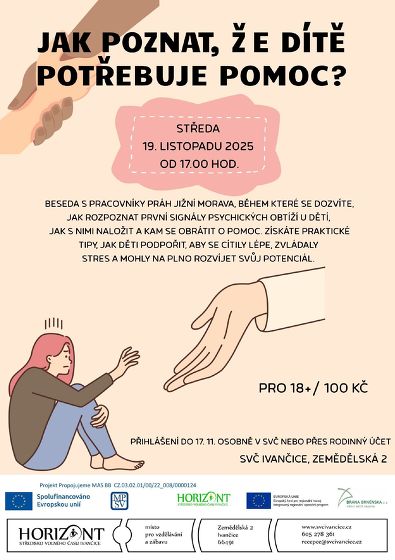 Plakát události Jak poznat, že dítě potřebuje pomoc?