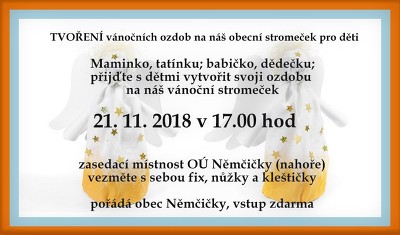 Plakát události Tvoření vánočních ozdob na obecní stromeček