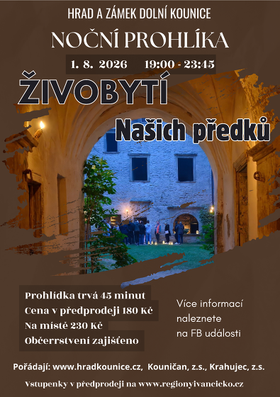 Plakát události Noční prohlídka Živobytí našich předků