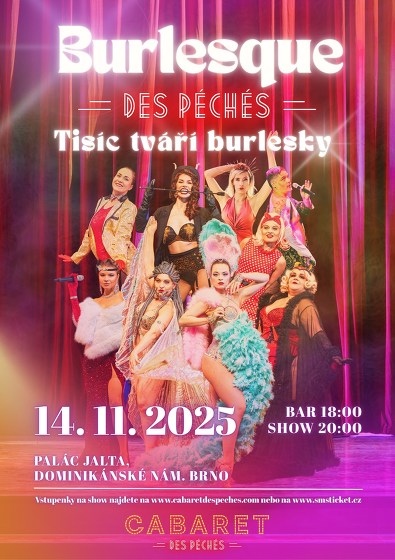 Plakát události Burlesque des Péchés: Tisíc tváří burlesky