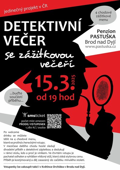 Plakát události Detektivní večer se zážitkovou večeří