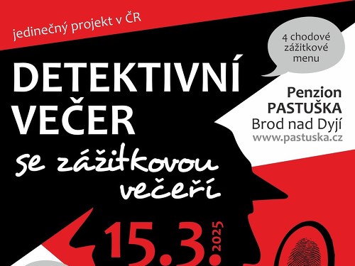 Plakát události Detektivní večer se zážitkovou večeří