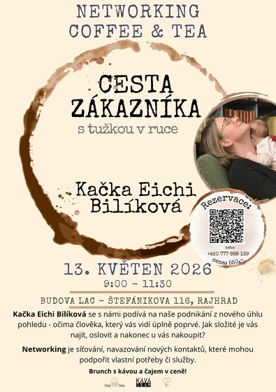 Plakát události Networking Coffee & Tea s Kačkou Eichi Bilíkovou