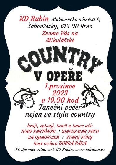 Plakát události Mikulášská Country opera