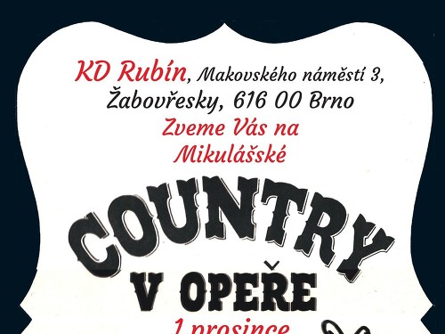 Plakát události Mikulášská Country opera