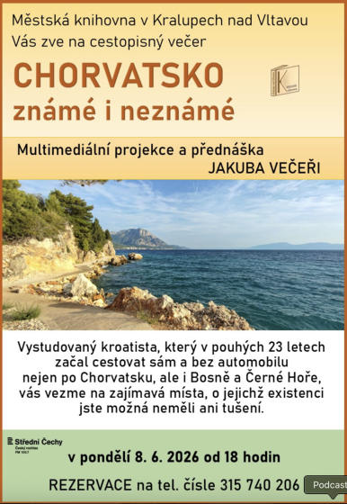 Plakát události Městská knihovna - Chorvatsko známé i neznáme