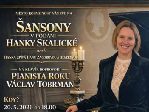 Plakát události Šansony v podání Hanky Skalické na zámku Kosmonosy
