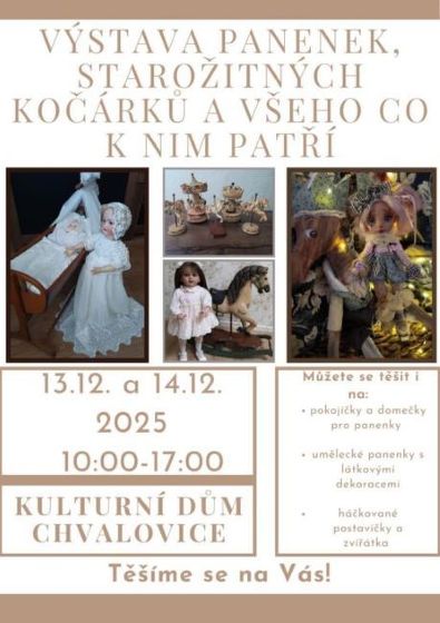 Plakát události Adventní výstava panenek, starožitných kočárků a všeho co k nim patří