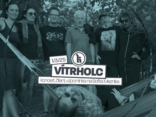 Plakát události Vítrholc: koncert, čtení a vzpomínka na Bořka Mezníka