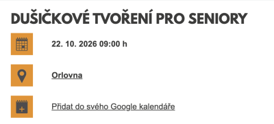 Plakát události Dušičkové tvoření pro seniory