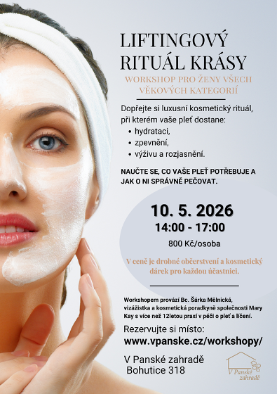 Plakát události Liftingový rituál krásy – workshop pro všechny ženy
