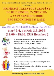 ZUŠ talentové zkoušky