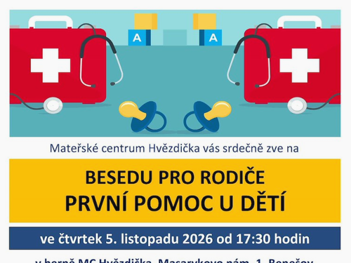 Plakát události Beseda pro rodiče: První pomoc u dětí