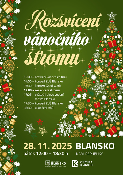 Plakát události Rozsvícení vánočního stromu a vánoční trhy