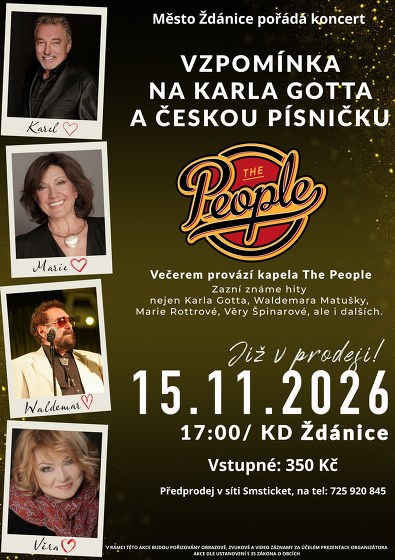 Plakát události Vzpomínka na K. Gotta a Českou Písničku s kapelou The People