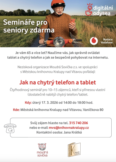 Plakát události Městská knihovna - Jak na tablet a chytrý telefon