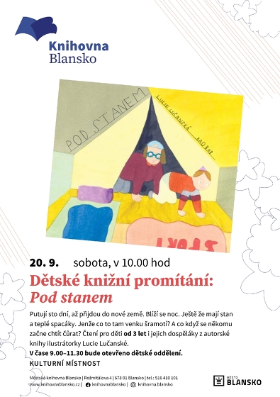 Plakát události Dětské knižní promítání: Pod stanem