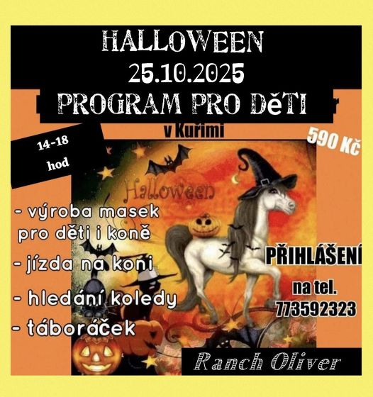 Plakát události Halloween na ranči Oliver
