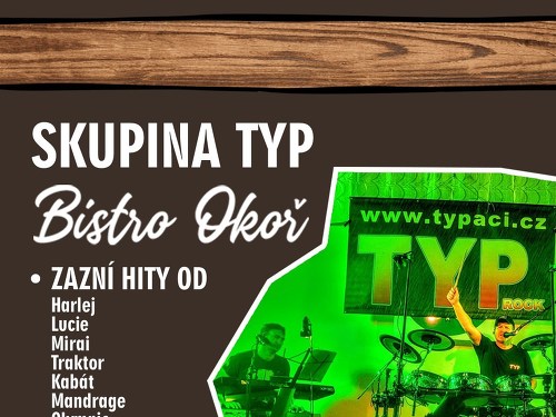 Plakát události TYP - párty na Okoři