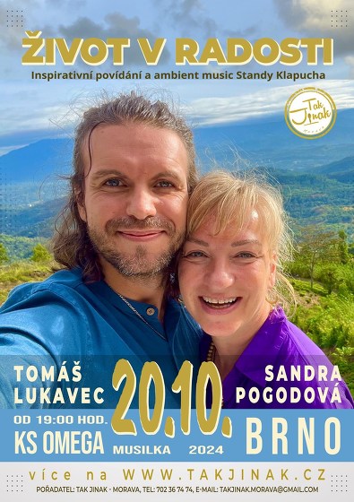 Plakát události Život v radosti - Sandra Pogodová a Tomáš Lukavec / beseda