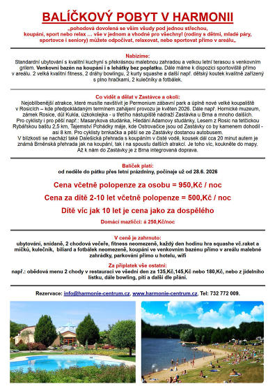 Plakát události Balíčkový pobyt v Harmonii