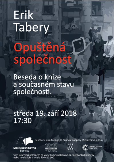 Plakát události Erik Tabery: Opuštěná společnost