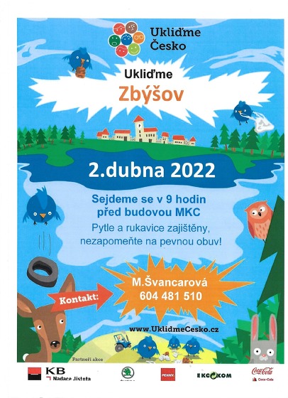 Plakát události Ukliďme Česko, ukliďme Zbýšov 2022