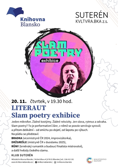 Plakát události LITERAUT| Slam poetry exhibice