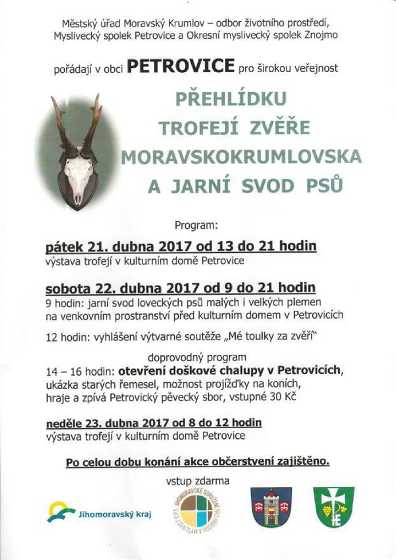 Plakát události Přehlídka trofejí zvěře a jarní svod psů