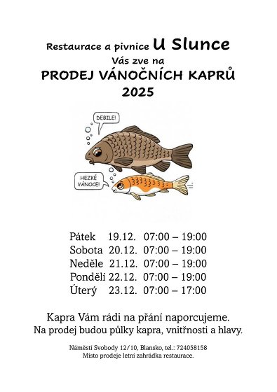 Plakát události Prodej vánočních kaprů